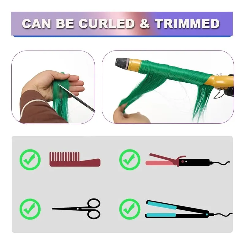 Clip colorata da 10 pezzi da 24 pollici nelle estensioni dei capelli Lisci sintetici Evidenzia posticci per ragazze Festa Cosplay