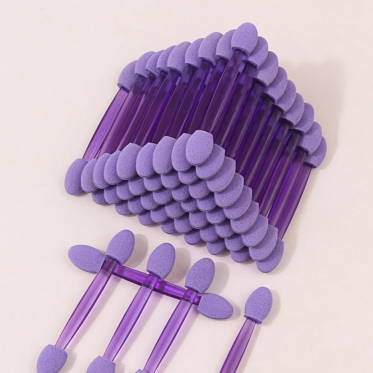 50PCS Double-Ended Eyeshadow Sponge Applicators Purple Disposable Makeup Brushes for Eyeshadow Concealer Nail Art & Eyebrow — image 5