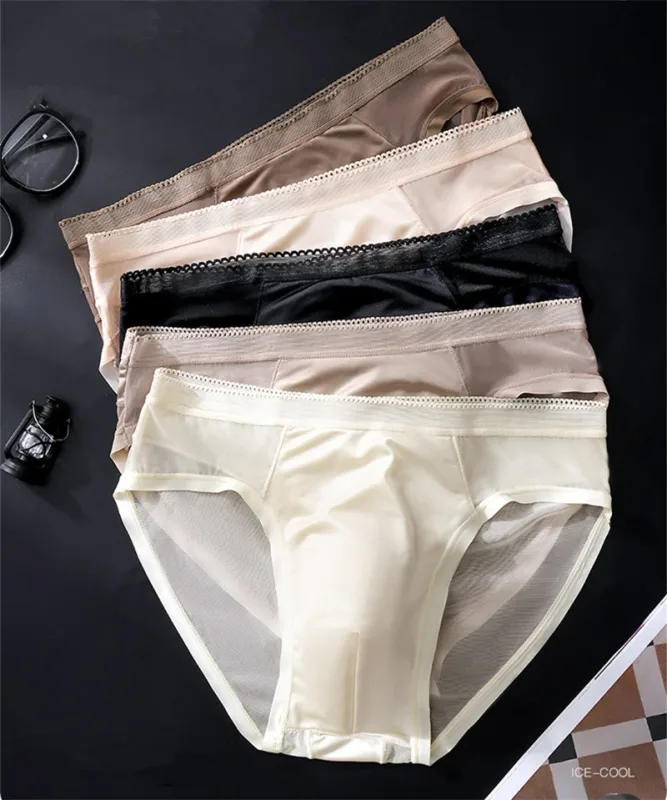 New adults 18 plus micro calzones hombres Ice silk mesh men's underwear 3D space sexy lingeries for man lace calzoncillos hombre