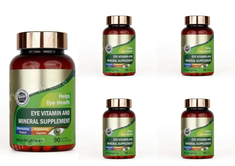 Lutein-Augenvitamine-Kapseln mit Zeaxanthin-Zink. Tägliche Nahrungsergänzung für die Augen. Unterstützung der Augengesundheit für Erwachsene. Flasche mit 90 Stück
