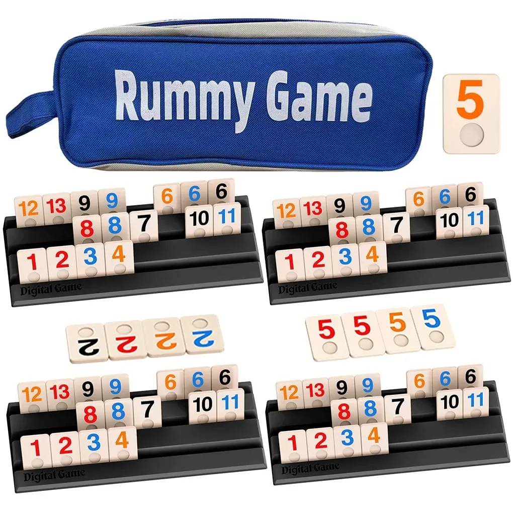 112pcs Cards Deluxe Portable Travel Game Set - Classic Block Cards Mini Mahjong Fun Tabletop Game Suitable for 2-4 Players — image 1