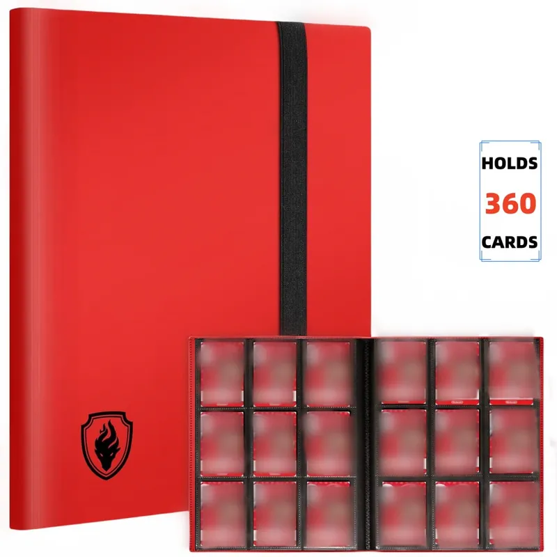 Ticaret Kartı Bağlayıcı 9 Cepler Kart Albümü Klasörü Yugioh Sport ve Diğer TCG için 360 Yan Yükleme Cep Bağlayıcı