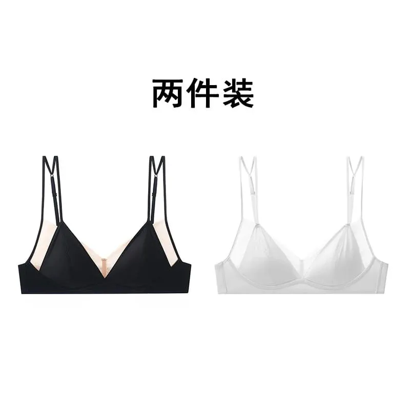 Premium Sexy Leopard Lingerie Kit Wireless Thin French Triangle Cup Comfy Nude Shaping Women Summer Daily Underclothes M-XL Bra