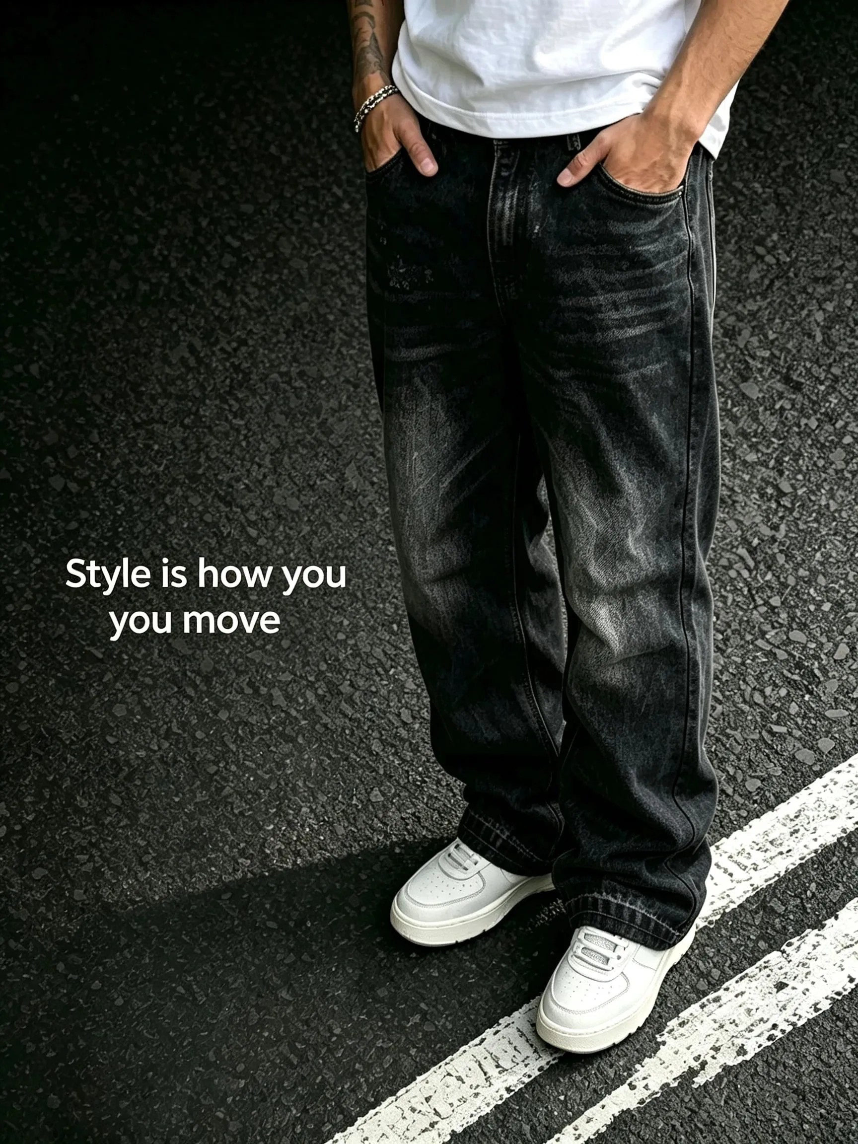 Men Y2K Baggy Bootcut Jeans Retro 2000s Street Swag Denim Pants Back Embroidery Distressed Washed Wide Leg Downtown Casual Jeans