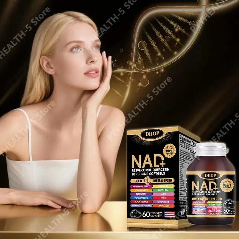 NAD+ Softgels with Resveratrol Quercetin Berberine Softgels 18-in-1 Supplement for Overall Health Support 60 Capsules — image 3