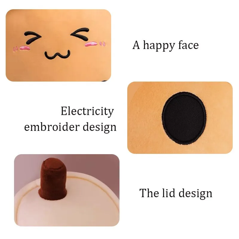 Roztomilý plněný Boba Plyšový Bubble Tea Skutečný Bubo Food Hrnek na mléko Plyšový polštář Měkký Kawaii Plyšové hračky Dárky pro děti Dospělý 24CM~ — image 5