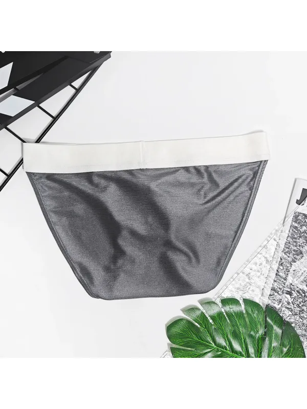 Men's Solid-Color Low-Waist Triangle Underwear Breathable Sexy Bottom Pants Trendy 1-Piece Set Mature Style Promotional Price