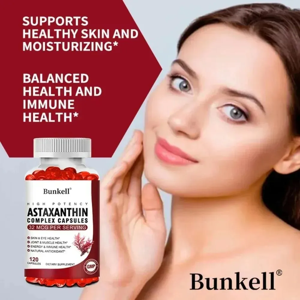 Minyak Krill Antartika 120mg Kapsul Astaxanthin 32mcg(EPA DHA) Menyokong Imuniti Sendi dan Kulit Kesihatan Kardiovaskular