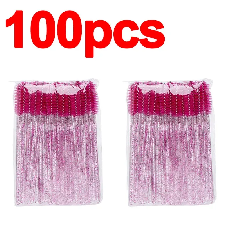 New 50/100pcs Microbrush for Eyelashes Brush Crystal Spoolie Brushes Eyebrow Comb Makeup Beauty Tool for Eyelashes HZS24