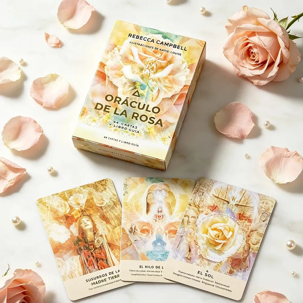 10*7CM Oráculo De La Rosa Oracle Cards 44 Cards Mysterious Divination Deck Spiritual Reading Cards Game for Women Gift
