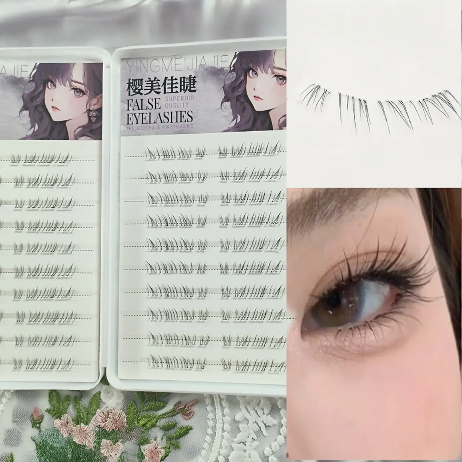 Natural Looking Lower Fake Eyelashes Wispy Cosplay Individual Lashes Cluster Comic False Eyelashes For Beauty Perfect Eye Makeup