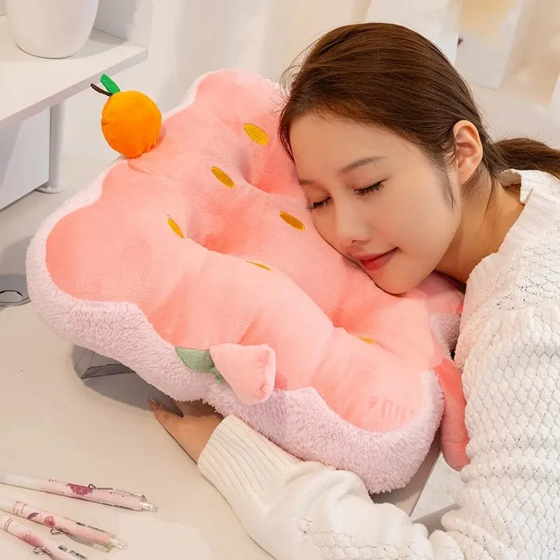 40 cm schattig aardbei zitkussen fruit roze aardbei zachte pluche gevulde stoelmat voor kantoorbank woonkamer thuisbank