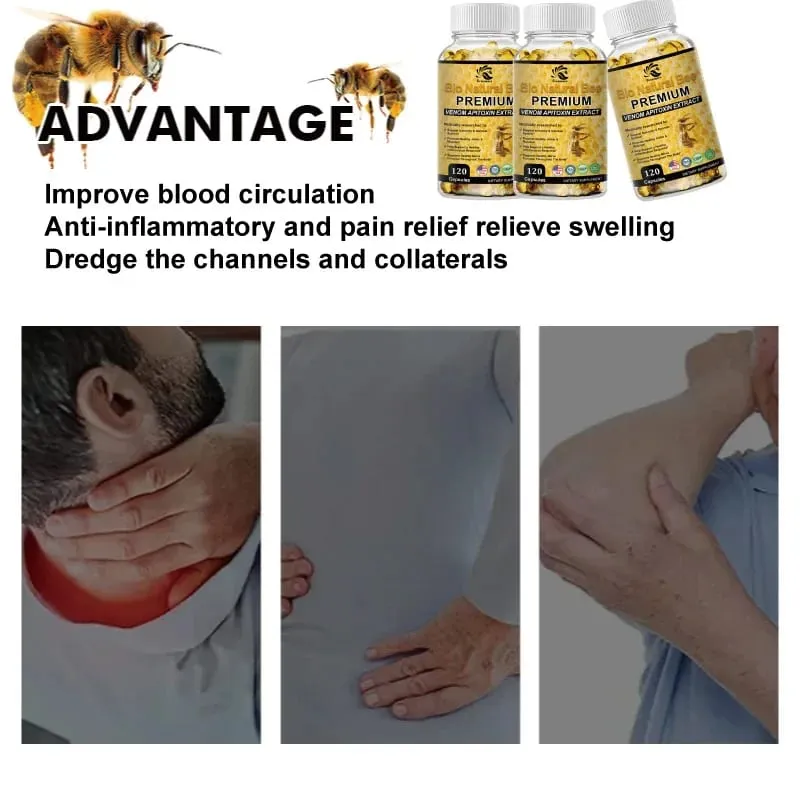 Greensure Natural BEE Venom Capsule para Imunidade e Antioxidação - 60/120 Cápsulas - Não OGM