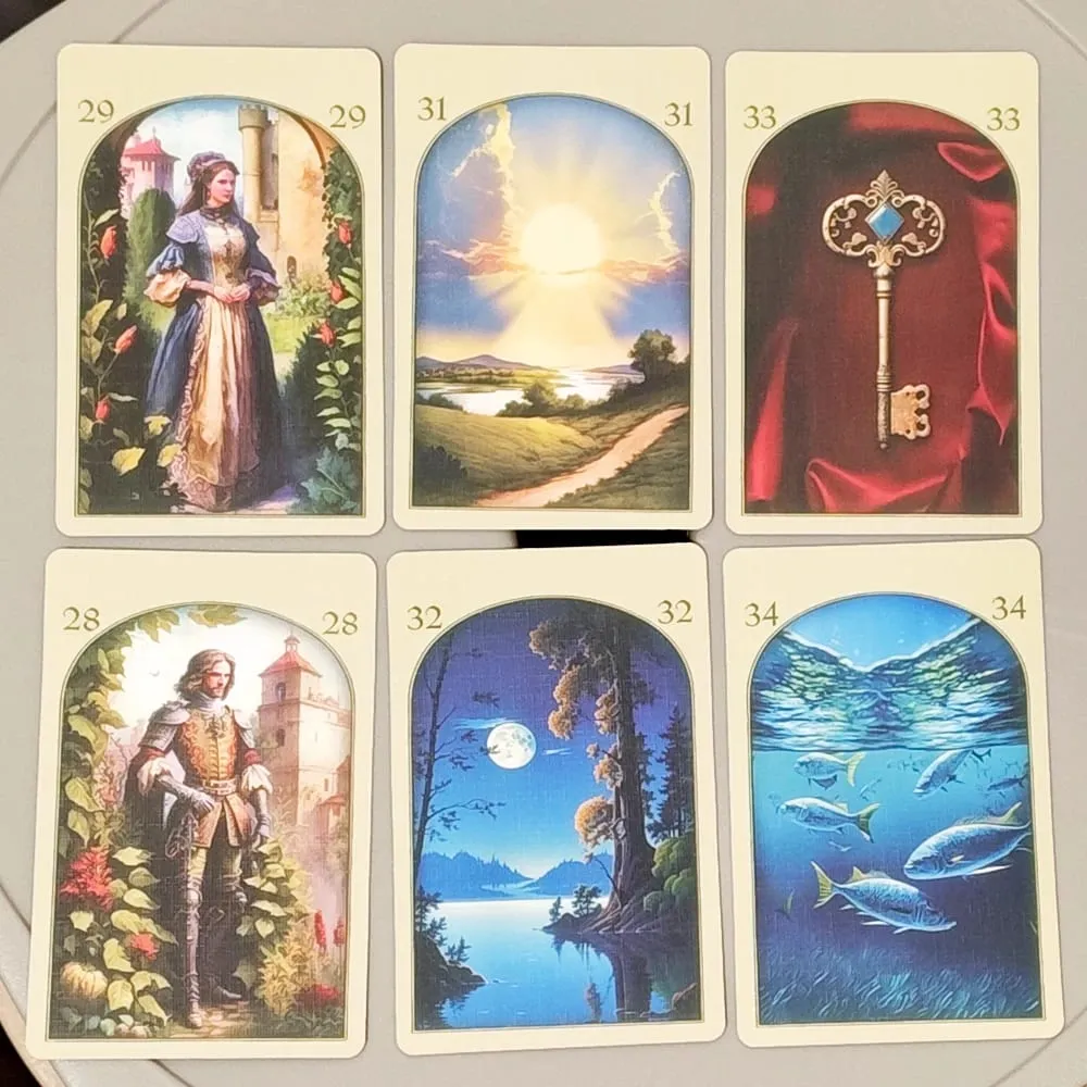 9*6cm Medieval Lenormand Oracle Deck 36 Pcs Cards Printed on 350GSM Double-embossed Cardstock — image 4
