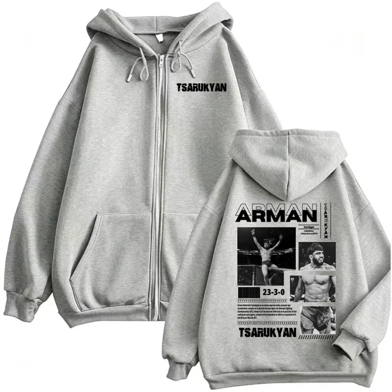 Arman Tsarukyan Ahalkalakets Fan Gifts Sweatshirt Jacket Men's Clothing Classic Zip Up Hoodies Casual Long Sleeve Cardigan Coats