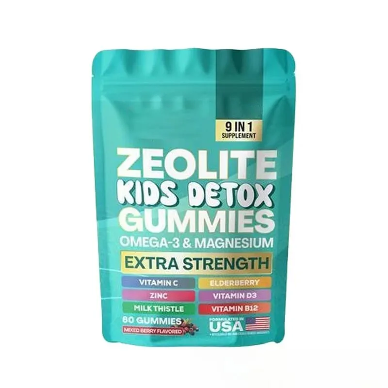 Zeolite Gummies 9-in-1 med Zeolite Omega-3 Magnesium Fläder Vitamin C Milk Thistle Vitamin D3 Zink B12 60 Gummies