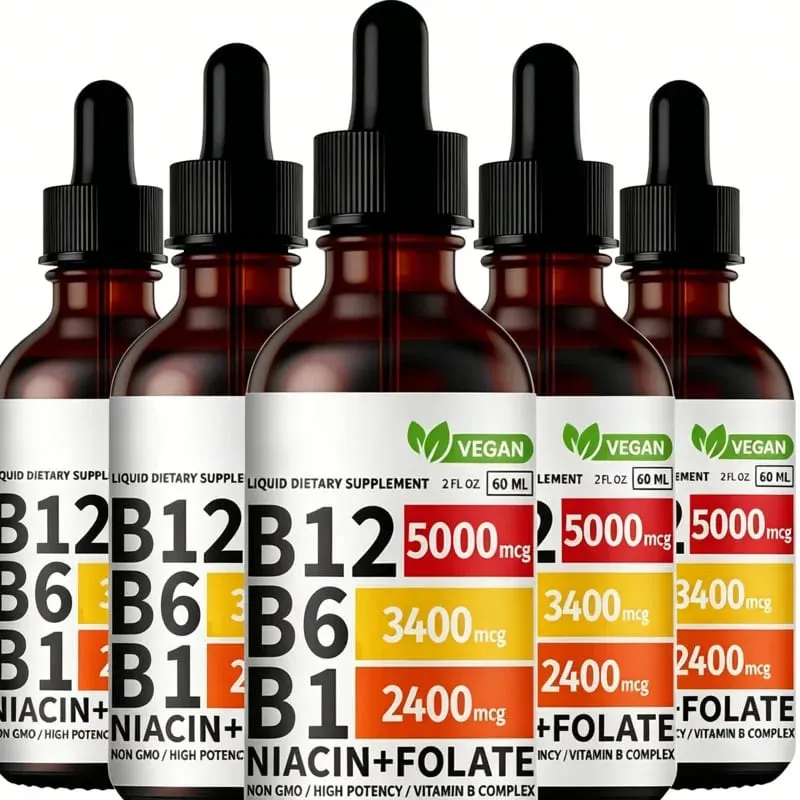 Vitamin B6 Drops Complex B12 B1 Folate Liquid Supplement Support Digestive System Drops Liquid Triple Absorption Liquid Drop — image 9