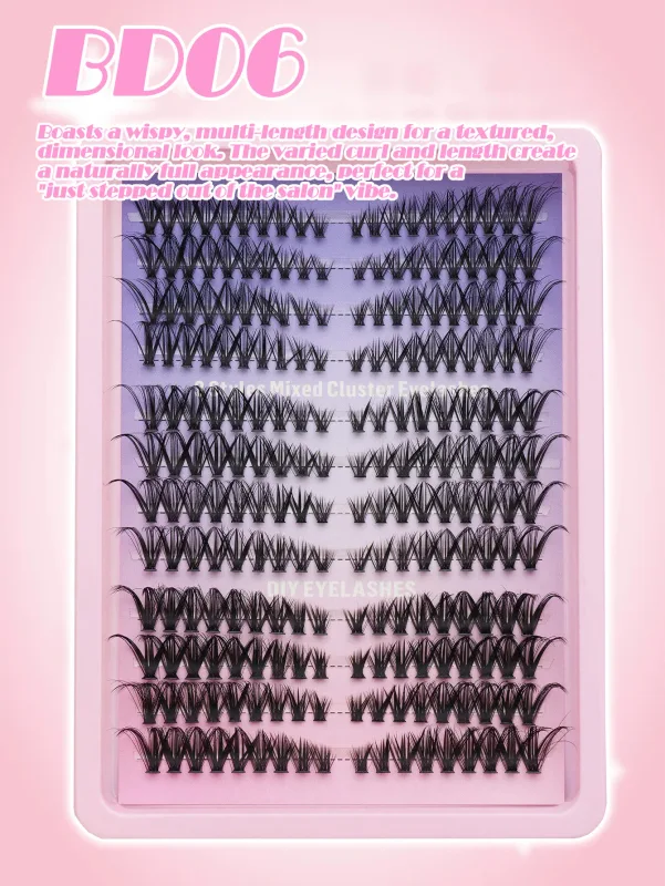 6 sizes of clustered eyelashes multiple combinations and styles to easily create exquisite eye makeup a must-have for beauty