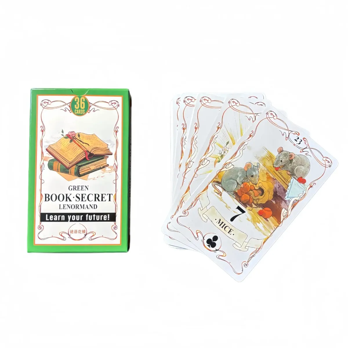 Green Book Secret Lenormand Oracle Cards 36PCs English Version Old Style Lenormand Oracle Card Divination Board Game — image 5