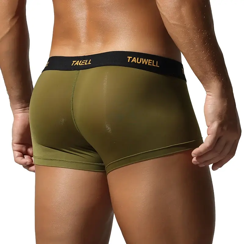 Herrenunterwäsche, bequem, kühl, dünn, sexy, halbtransparent, flacher Winkel, mit U-förmigem Beutel