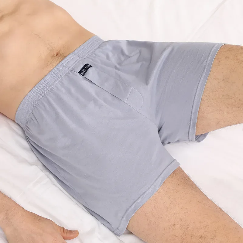 الرجال الملاكم بانتي مجموعة Underpant فضفاض كبير قصير قميص أبيض بحجم ضخم الملابس الداخلية للرجال سراويل بوكسر الصلبة الذكور الأوسط الملاكم