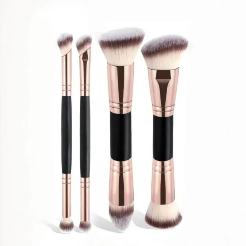 4pcs Dual-ended Basic Makeup Brushes Set With Box Foundations Powder Blush Details for Eyeshadow Brushes Beginner Travel