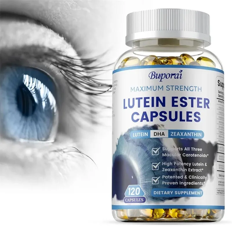 Lutein-észter kapszula - Támogatja a szem egészségét Tiszta látás fenntartása, Szem fáradtságának enyhítése Antioxidáció Védelem az UV sugarak ellenS