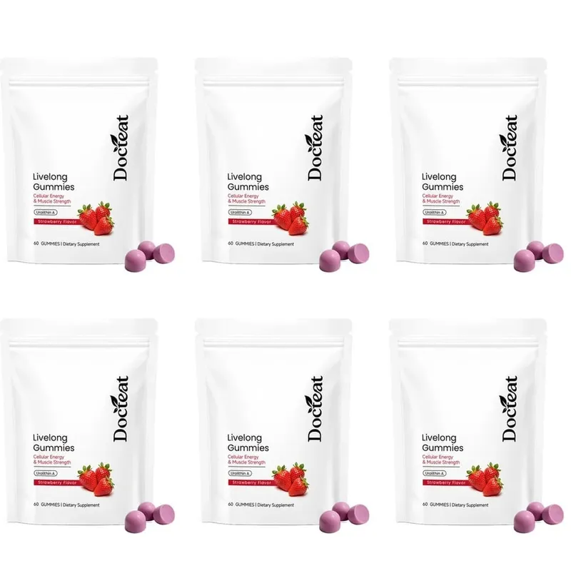Docteat Urolithin A Gummies Muscle Vitality Support Cellular Energy Mitochondrial Health Daily Wellness Supplement 60 Gummies