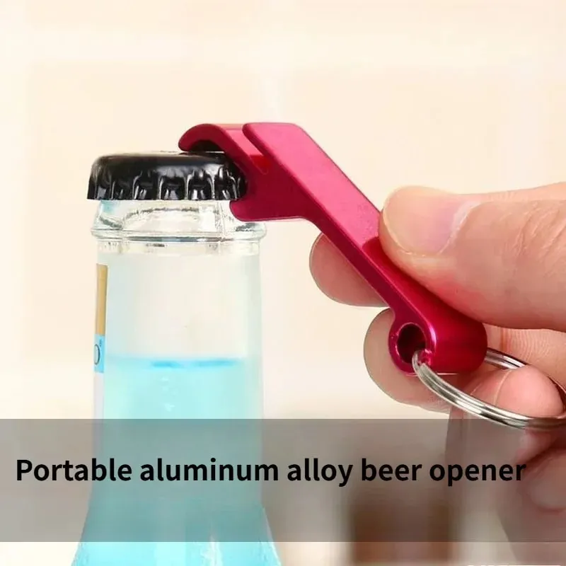 1PC Beer bottle opener multifunctional key chain portable solid color bottle opener aluminum bottle opener — image 8
