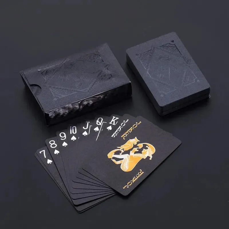 Color Black Gold Playing Card Game Card Group Waterproof Poker Suit Magic Dmagic Package Board Game Collection Entertainment** — image 5