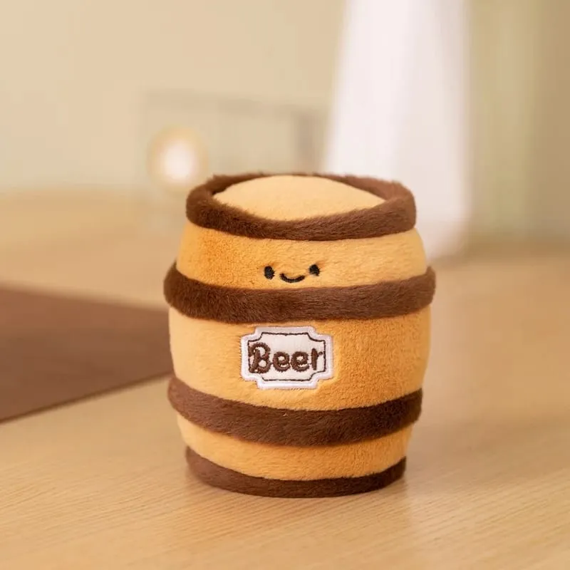 11~19cm Roztomilá pivní skleněná láhev Nápojová plechovka pivní sud Plyšový polštář plněný Kawaii Humanoid Plyšový Party Prop Man Dárek — image 11
