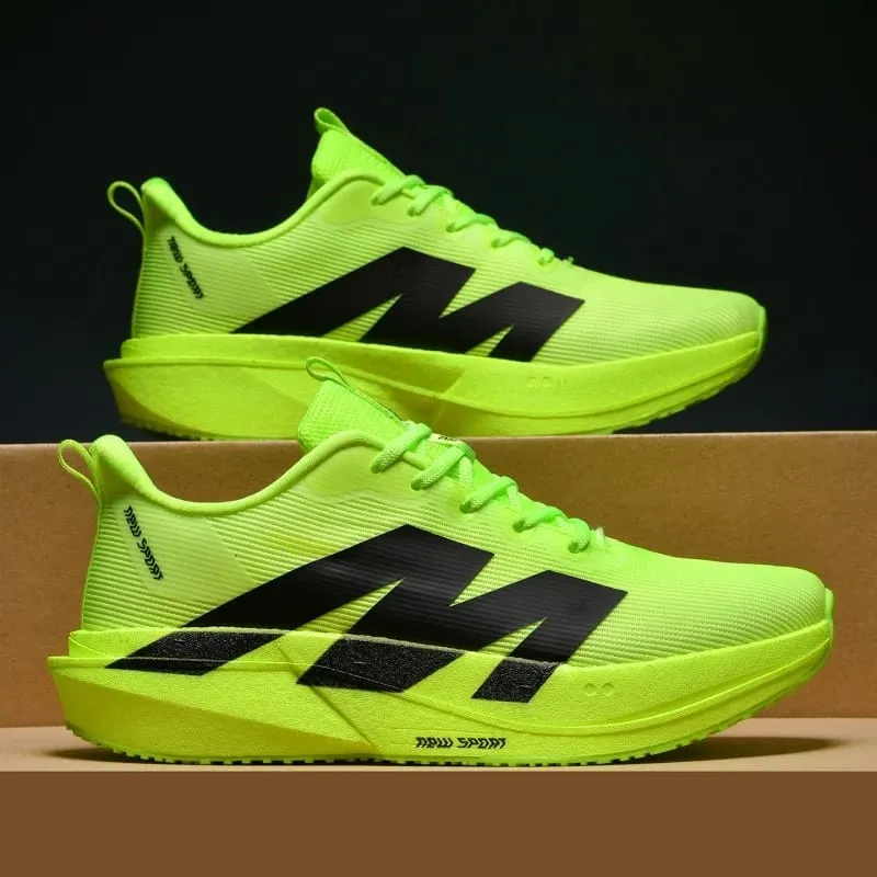Men Women Running Shoes Marathon Air Cushion Breathable Lightweight Comfortable Sports Outdoor Athletic Sneakers Carbon Plate