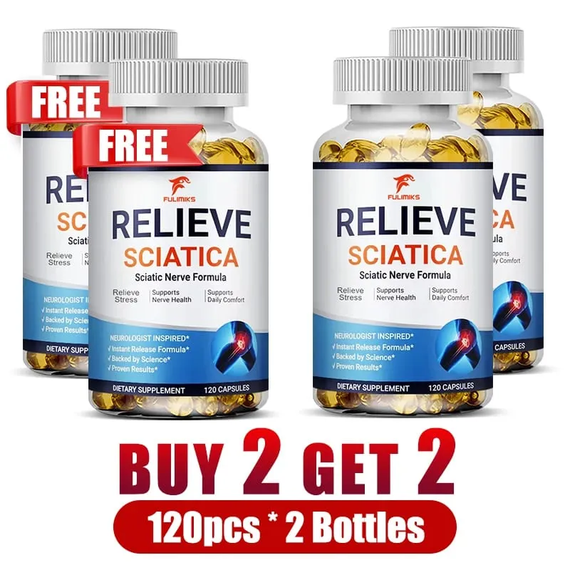 Relieve Sciatica Capsules Support Lower Lumbar Sciatic Hip Thigh Leg Foot Nerve & Joint Health Relax Muscles Flexibility