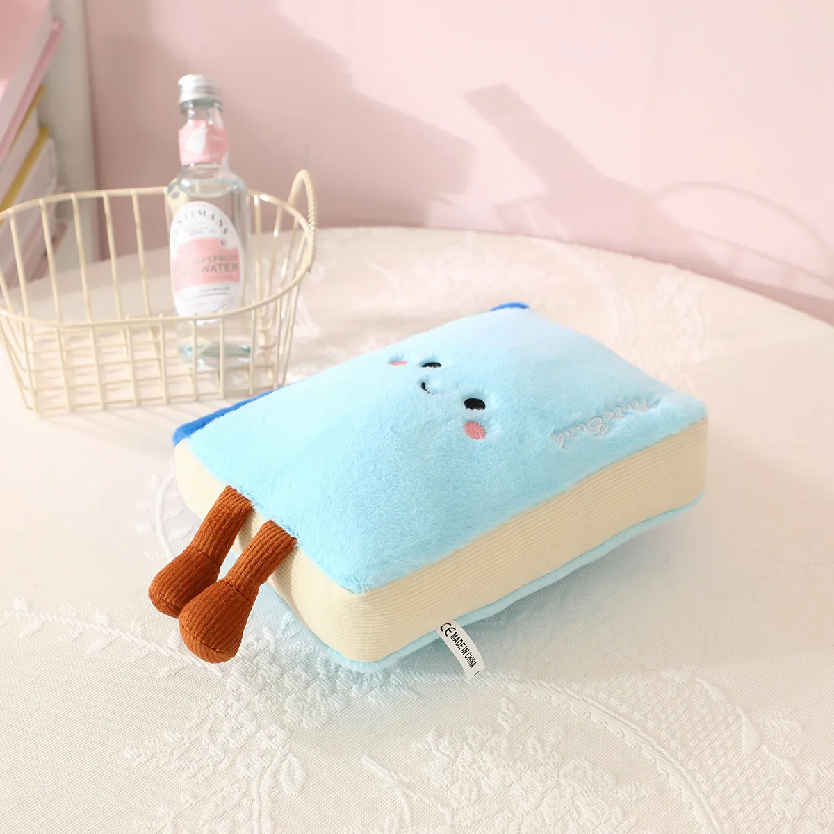 1pc papelaria brinquedo de pelúcia sorridente kawaii rosto lápis livro régua com pernas boneca humanóide decoração plushie presente aniversário — image 5