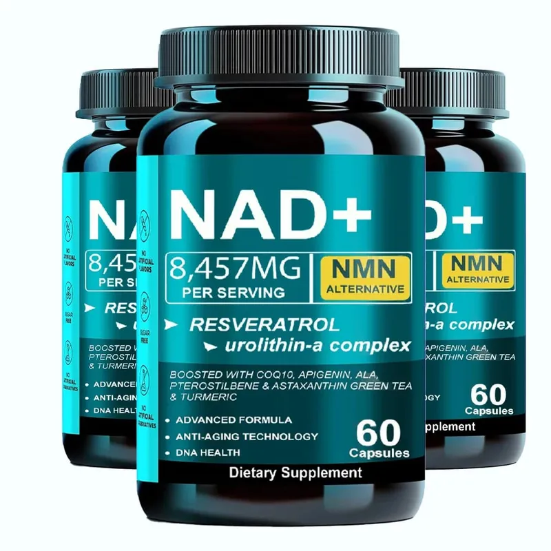 NAD Supplement 8457mg Plus for Energy Focus Skin & Anti-Aging Support - NMN Alternative Liposomal + Green Tea 60 Capsules — image 9