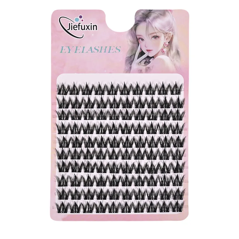 Tapered Thick Fox Eye Manga Cluster Lashes Jiefuxin Large Capacity Tray DIY Segmented Individual Self-Graft Lash Extensions — image 19