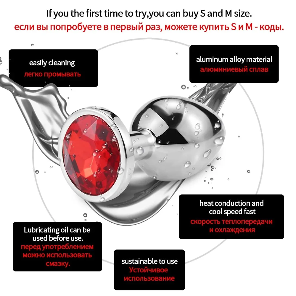Stainless Steel Anal Plug Butt Plug With Jewelry Colorful Crystal Anus Plug Adults Sex Toys for Men Women Gay Adult Game Sex Toy — image 5