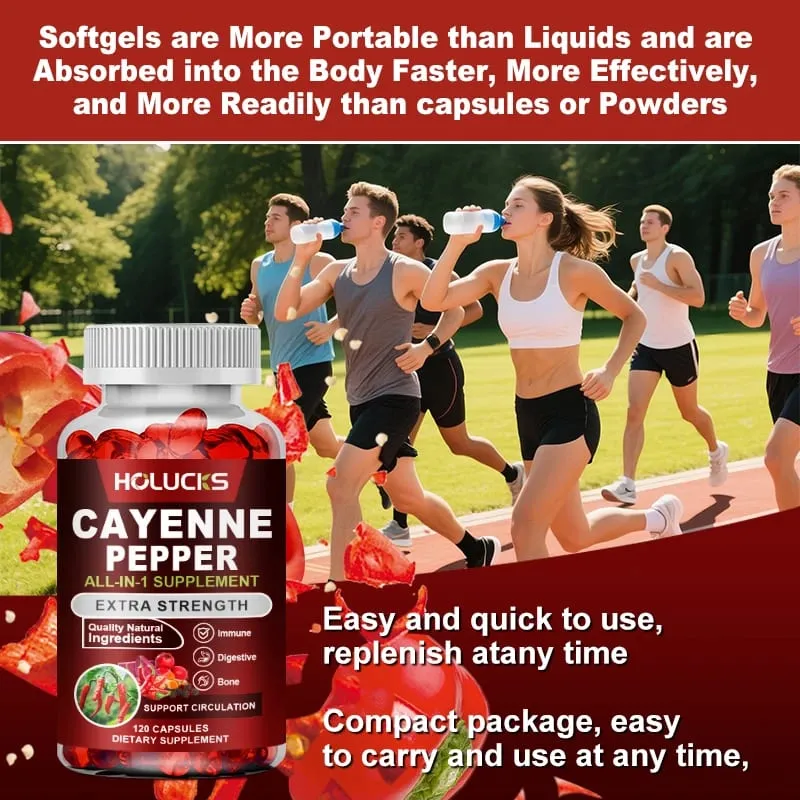 Ang Cayenne Pepper Capsules na may Vitamin D3 K2 Blood Circulation ay Nagtataguyod ng Digestion Boost Metabolism Support Joint Bone Health — image 6