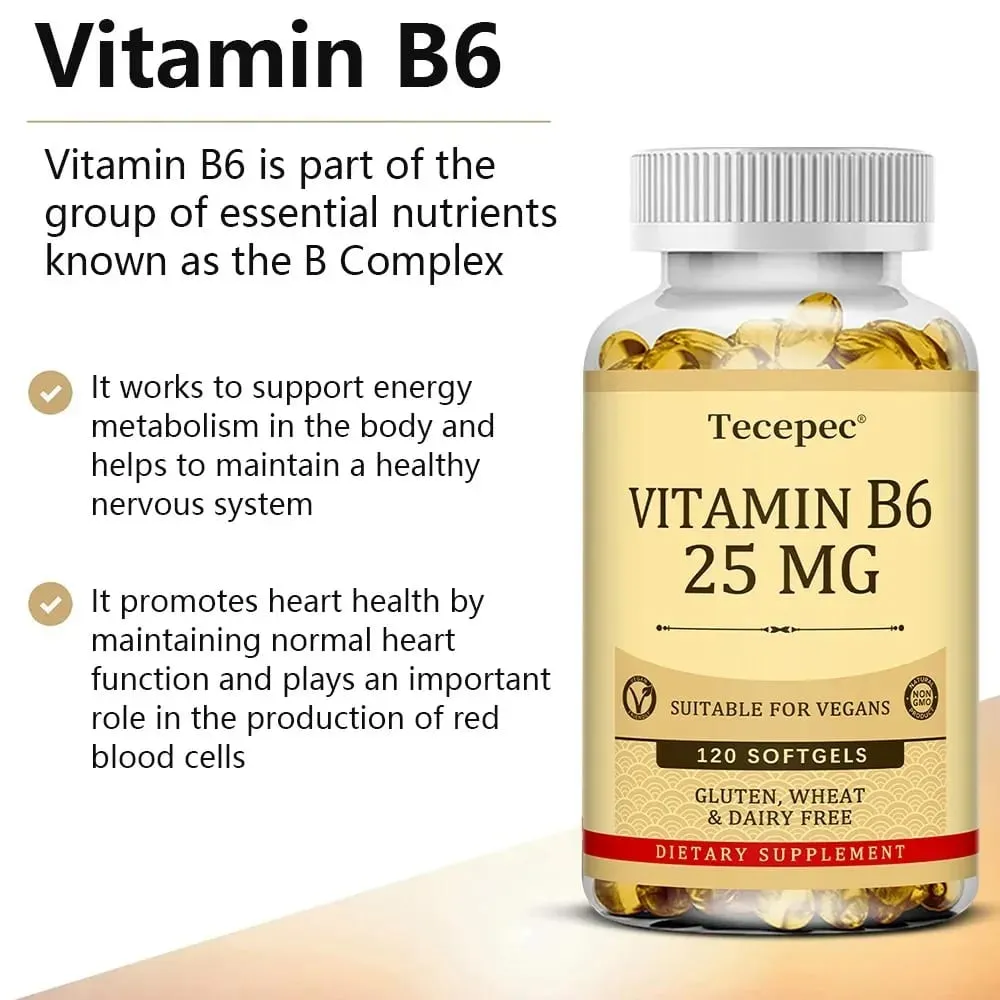 Vitamin B6 - Improves Metabolism Skin Health Antioxidant for Cardiovascular Neurological Immune and Eye Health — image 4