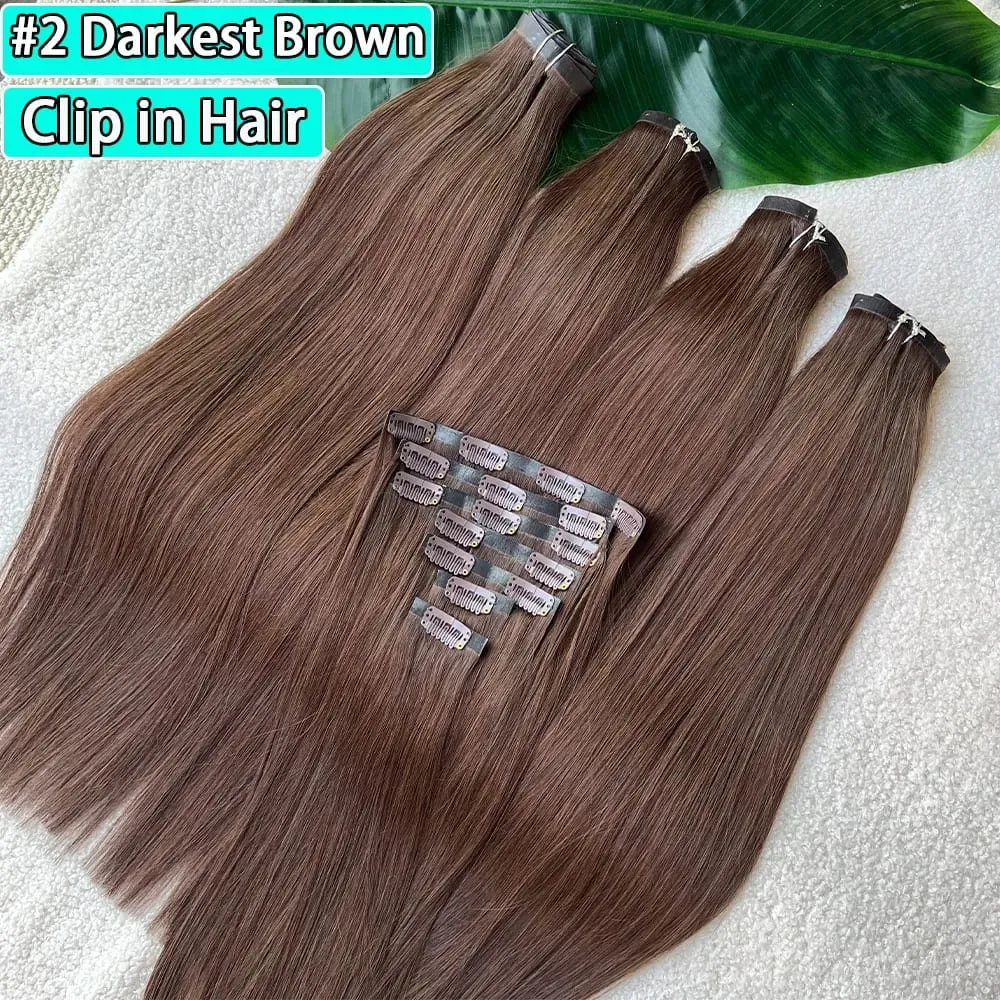 Clip in Hair Extensions Real Natural Hair Virgin Straight Set 7 Pcs/Set Vietnamese Clip in Human Hair Extensions — image 11
