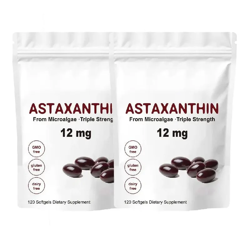 Astaksantyna o potrójnej sile 12 mg - Naturalny suplement przeciwutleniający astaksantyna Nie zawierający GMO i bezglutenowy - 120 kapsułek żelowych — image 7