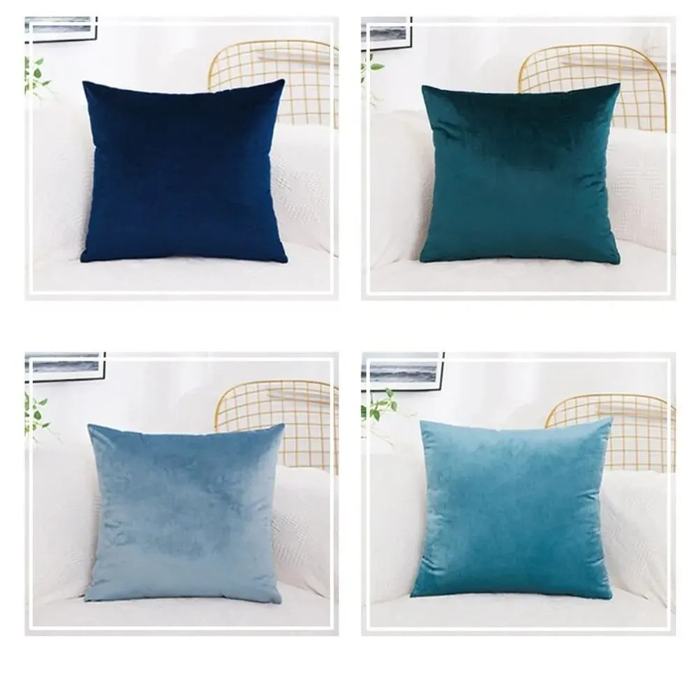 Solid Velvet Cushion Cover 30x50/45x45/50x50/55x55/60x60cm Decorative Throw Pillow Case for Home New Year