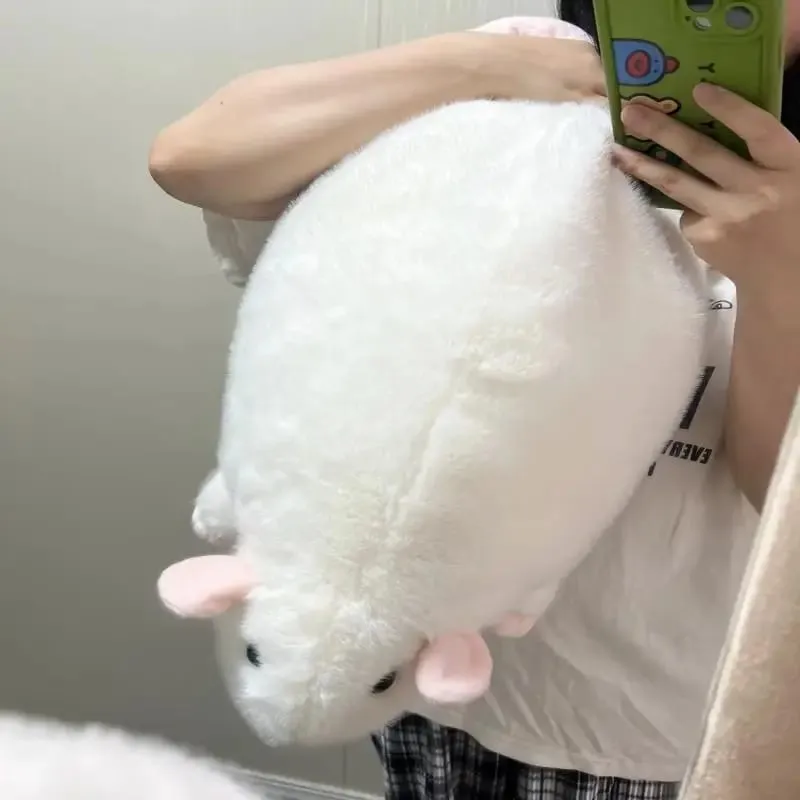 Peluche ratto con ramo floreale - Morbido cuscino per topo in 3 misure (35/50/90 cm) Adorabile animale di peluche Kawaii per l'arredamento del letto o del divano