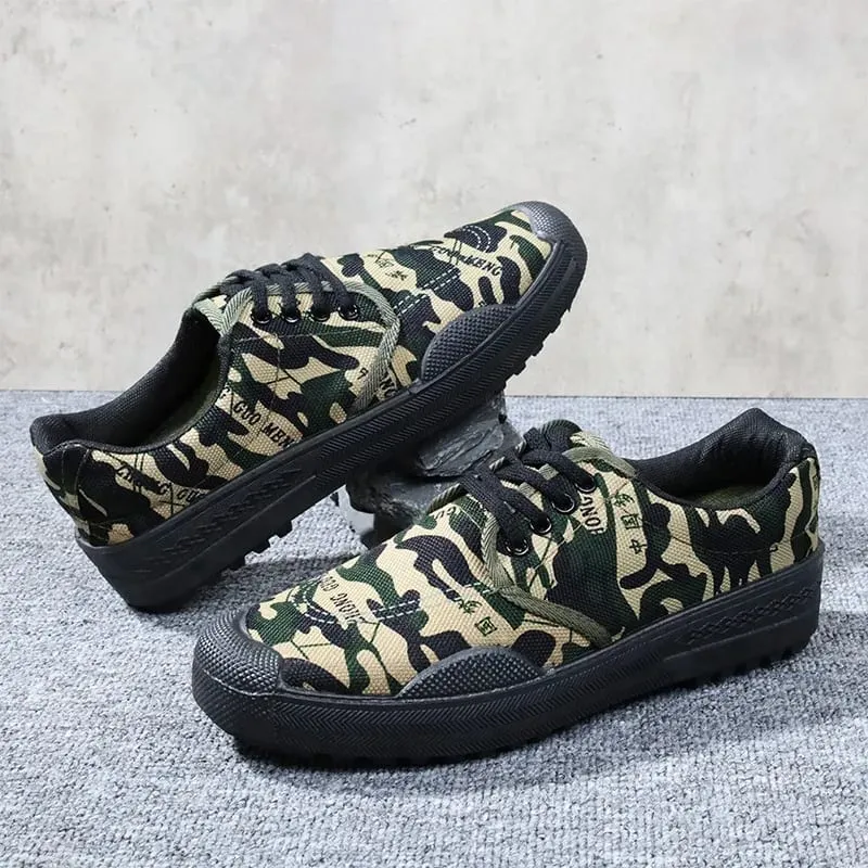 Men's Retro Canvas Shoes Vintage Military Style Sneakers Breathable Work Boots Non slip Casual Walking Footwear Outdoor Hiking — image 2