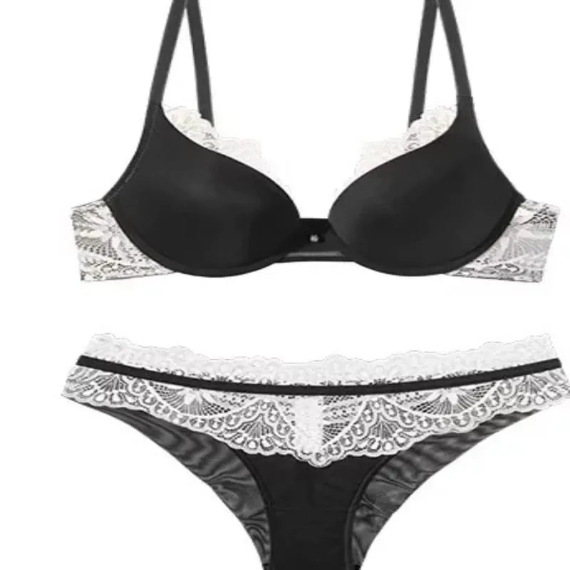 Ladies Lace Underwear Set Push Up Bra Anti Sagging Support Soft Underwire Lightweight Comfort Fashion Women Lingerie Set