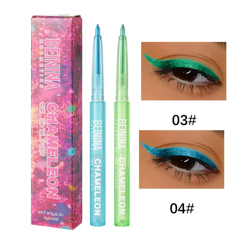 Shiny Chameleon Metallic Blue Eyeliner Gel Pen Eyeshadow Multicolor Eye Liner Pearlescent Polarized Glitter Eye Pigment Cosmetic