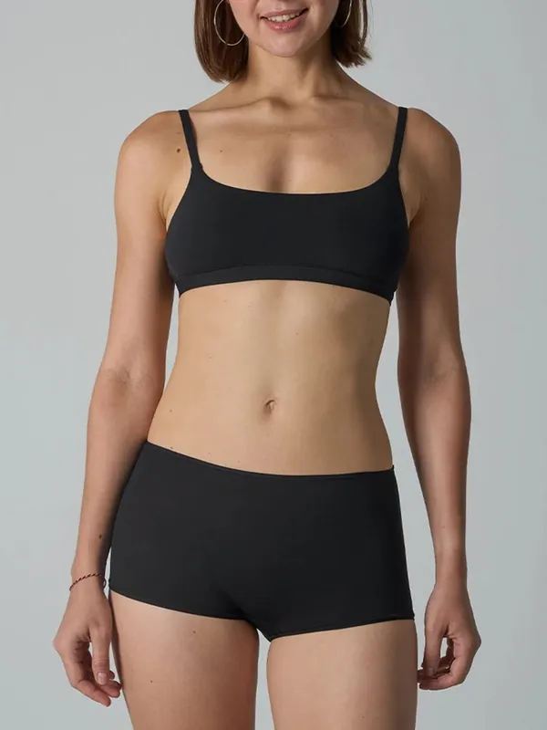 Seamless Adjustable Strap Sports Bra and Low Waist Boxer Set for Women Solid High Elasticity Casual Home Lingerie — image 4