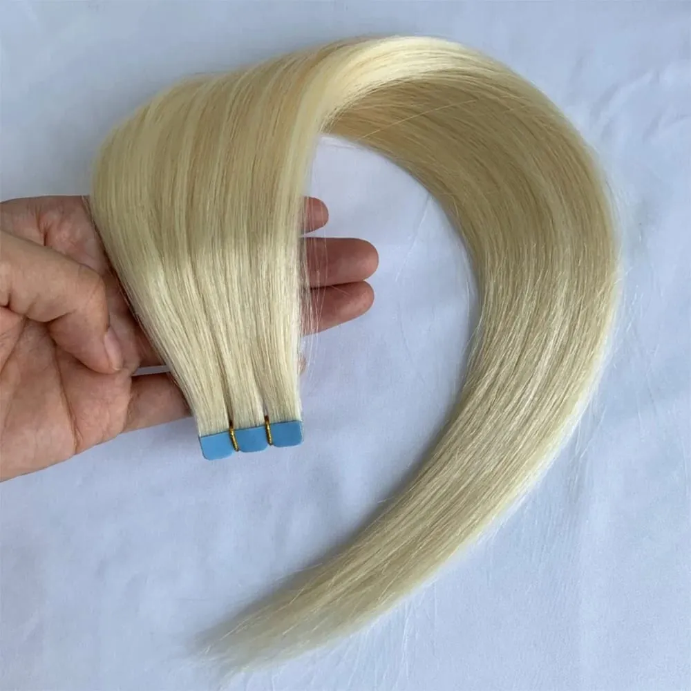 Mini Tape In Human Hair Extensions 12"-24" Machine Remy Skin Weft Adhesive Tape Hair Natural Black Brown Blonde Tape Ons 10pcs