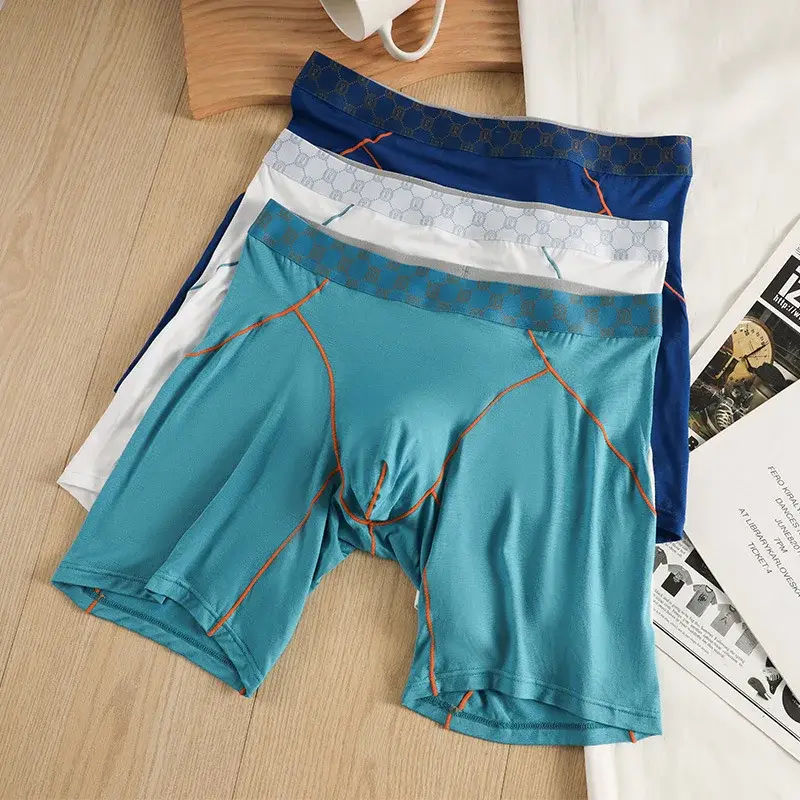 メンズボクサー竹繊維下着男のパンティーオム Ropa 通気性 U 凸ポーチロングパンツプラスサイズボクサーパンツ M-XXL