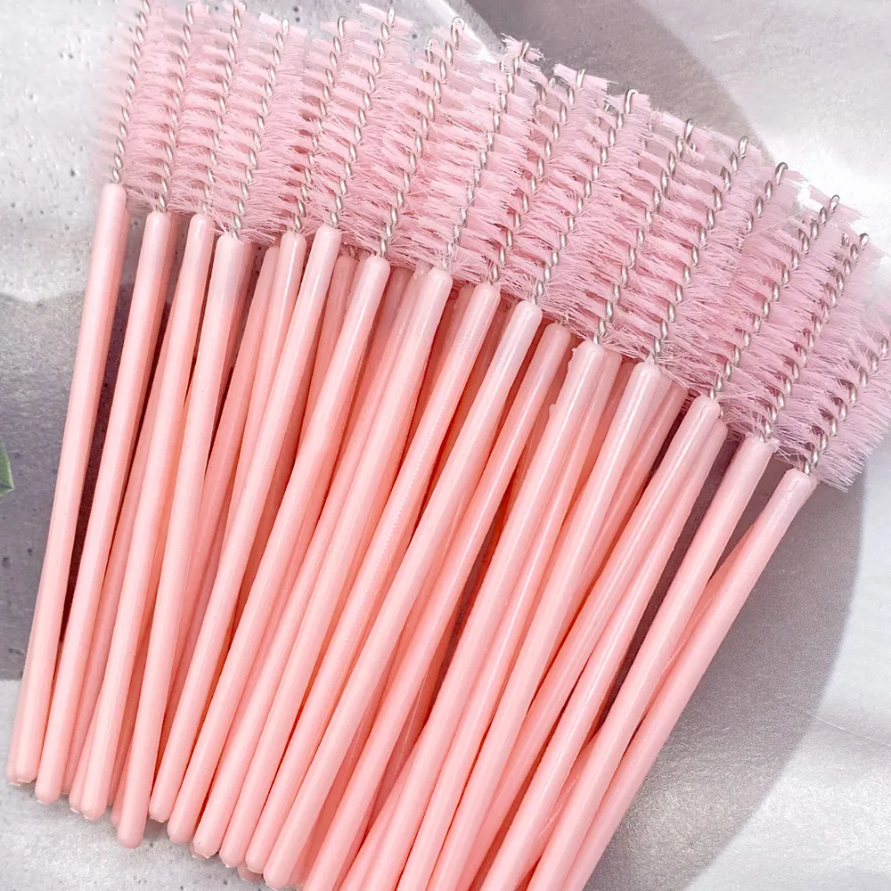 Zanse 50/500pcs Eyebrow Eyelash Brushes Eyelash Spoolies Mascara Wands Applicator for Eyelash Extension Makeup Tool